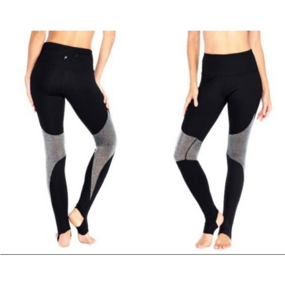 Electric yoga black shimmer panel athletic leggings women's  size small